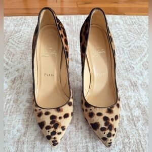 Christian Louboutin Pony Hair Leopard Heels 100 mm
